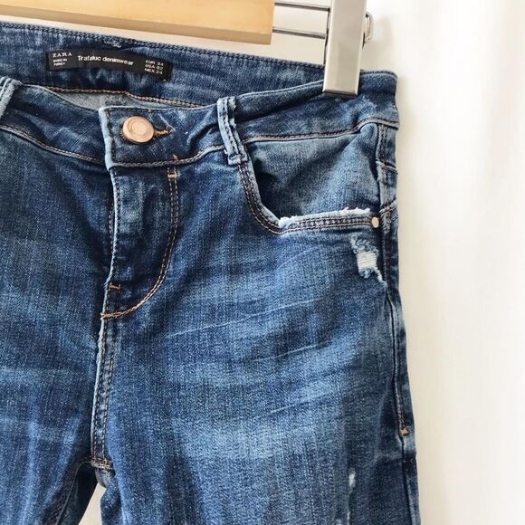 Zara medium wash distressed skinny jeans  Size 2 - Picture 3 of 10